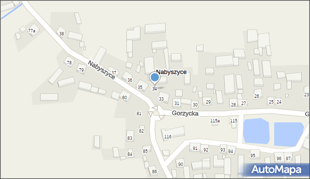Nabyszyce, Nabyszyce, 34, mapa Nabyszyce