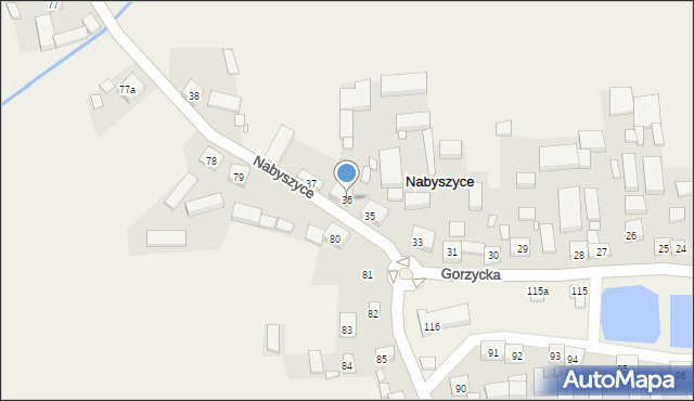 Nabyszyce, Nabyszyce, 36, mapa Nabyszyce