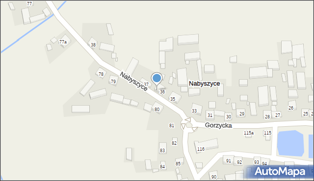 Nabyszyce, Nabyszyce, 36a, mapa Nabyszyce