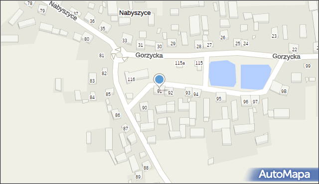 Nabyszyce, Nabyszyce, 91, mapa Nabyszyce