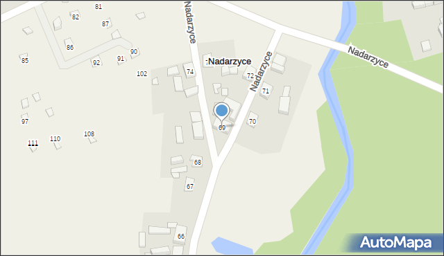 Nadarzyce, Nadarzyce, 69, mapa Nadarzyce