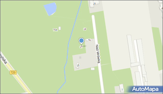 Nadarzyn, Nad Mrówką, 17, mapa Nadarzyn