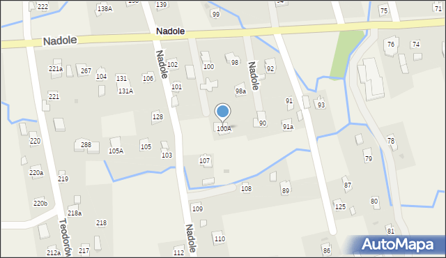 Nadole, Nadole, 100A, mapa Nadole