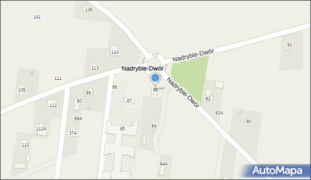 Nadrybie-Dwór, Nadrybie-Dwór, 86, mapa Nadrybie-Dwór