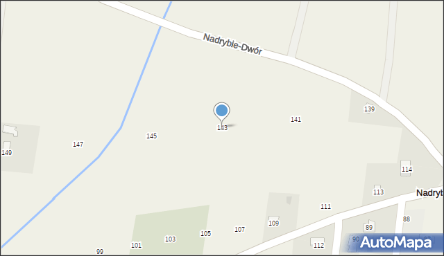 Nadrybie-Wieś, Nadrybie-Wieś, 143, mapa Nadrybie-Wieś