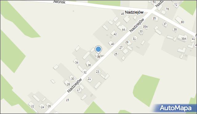 Nadziejów, Nadziejów, 38, mapa Nadziejów