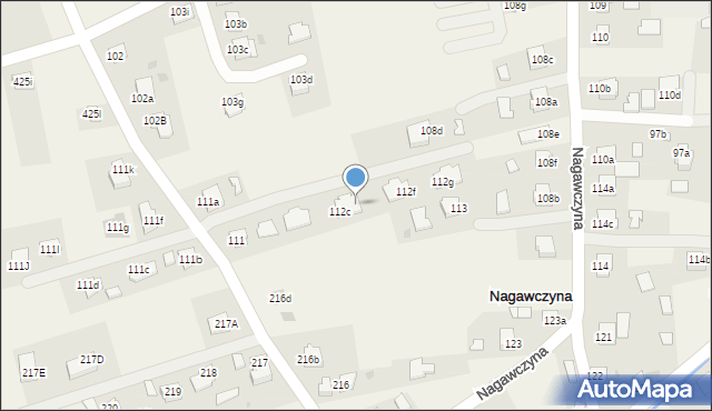 Nagawczyna, Nagawczyna, 112d, mapa Nagawczyna