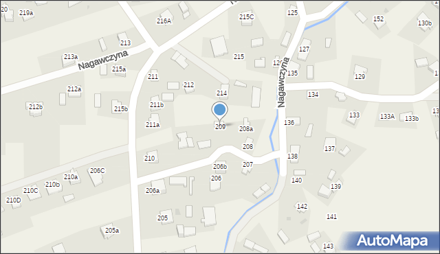 Nagawczyna, Nagawczyna, 209, mapa Nagawczyna