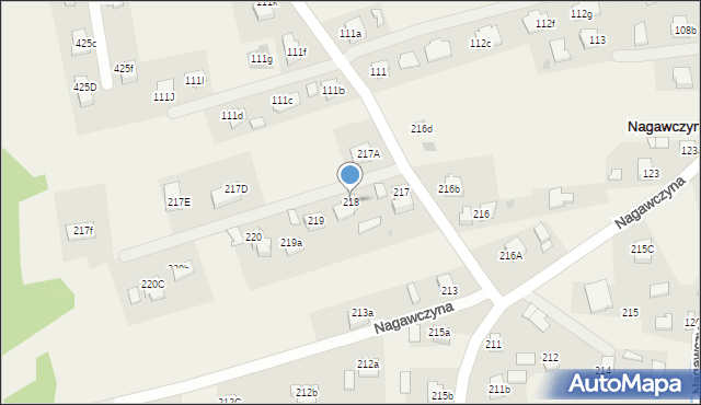 Nagawczyna, Nagawczyna, 218, mapa Nagawczyna