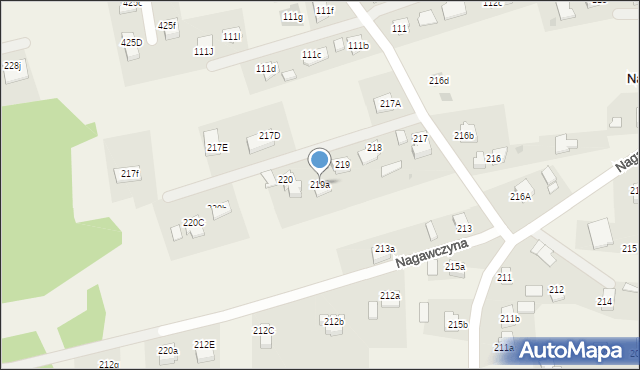 Nagawczyna, Nagawczyna, 219a, mapa Nagawczyna