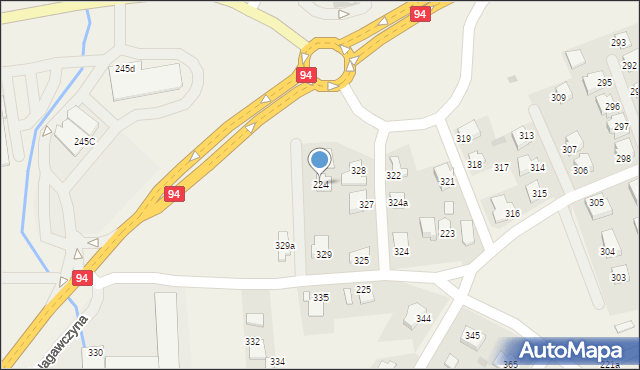 Nagawczyna, Nagawczyna, 224, mapa Nagawczyna