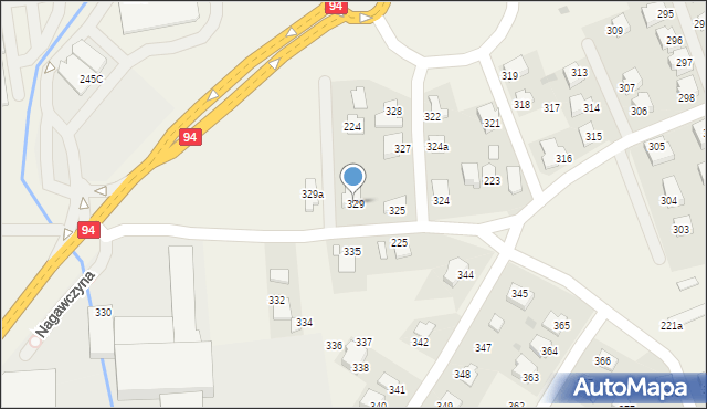 Nagawczyna, Nagawczyna, 329, mapa Nagawczyna