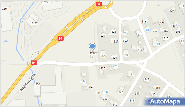 Nagawczyna, Nagawczyna, 329a, mapa Nagawczyna