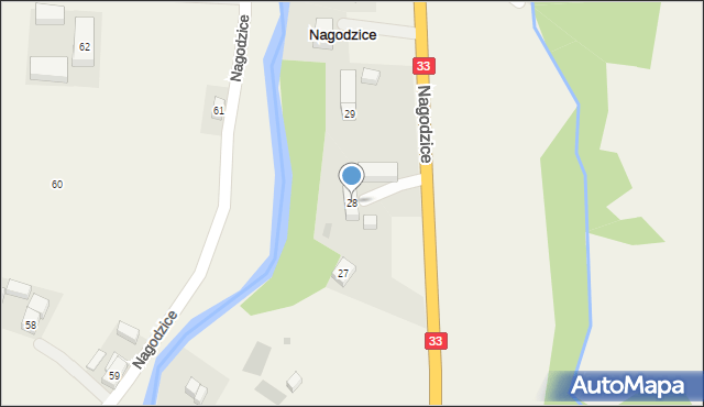 Nagodzice, Nagodzice, 28, mapa Nagodzice