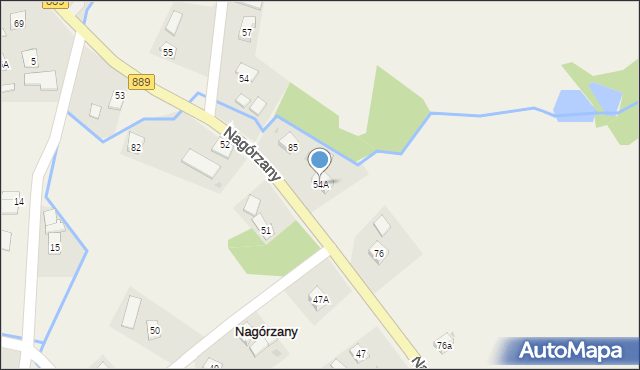 Nagórzany, Nagórzany, 54A, mapa Nagórzany