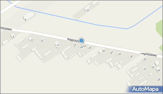 Nagoszewo, Nagoszewo, 14, mapa Nagoszewo