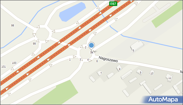 Nagoszewo, Nagoszewo, 3a, mapa Nagoszewo