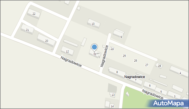 Nagradowice, Nagradowice, 11, mapa Nagradowice