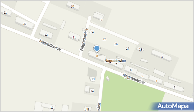 Nagradowice, Nagradowice, 8, mapa Nagradowice
