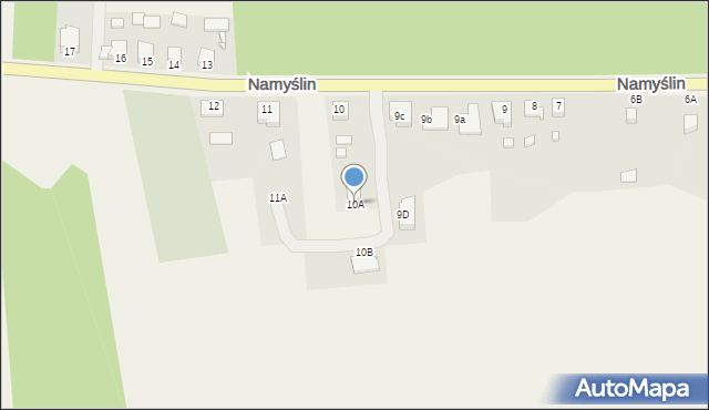 Namyślin, Namyślin, 10A, mapa Namyślin