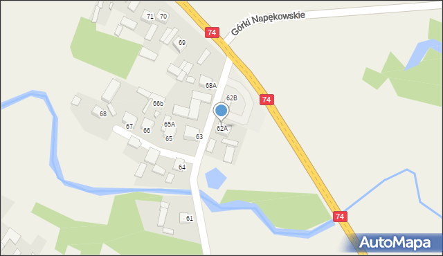 Napęków, Napęków, 62A, mapa Napęków