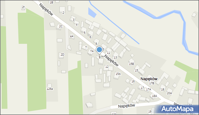 Napęków, Napęków, 9, mapa Napęków