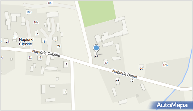 Napiórki Butne, Napiórki Butne, 13, mapa Napiórki Butne