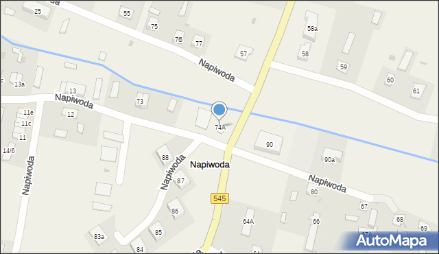 Napiwoda, Napiwoda, 74A, mapa Napiwoda