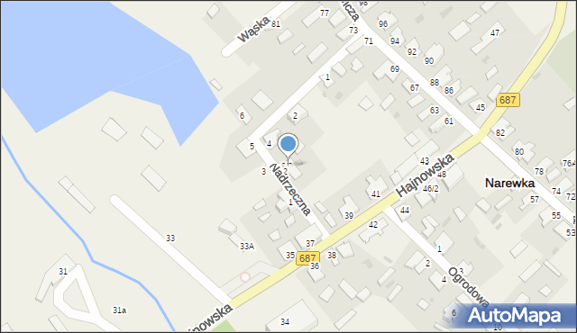 Narewka, Nadrzeczna, 2/2, mapa Narewka