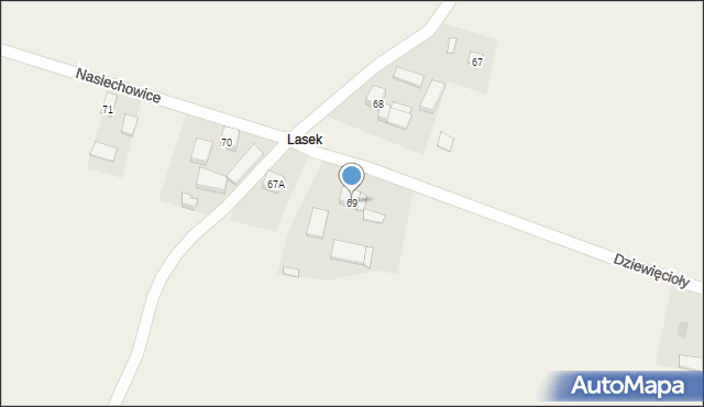 Nasiechowice, Nasiechowice, 69, mapa Nasiechowice