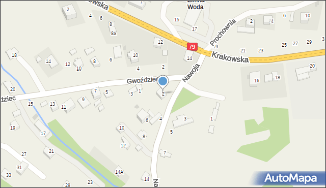 Nawojowa Góra, Nawoja, 2, mapa Nawojowa Góra