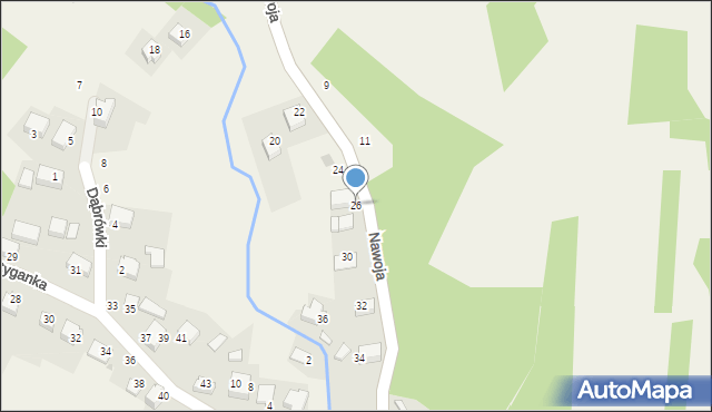 Nawojowa Góra, Nawoja, 26, mapa Nawojowa Góra