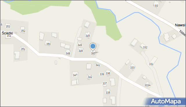 Nawsie, Nawsie, 343, mapa Nawsie