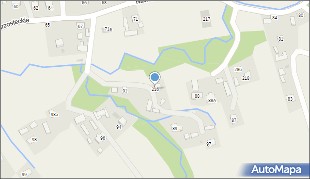 Nawsie Brzosteckie, Nawsie Brzosteckie, 216, mapa Nawsie Brzosteckie