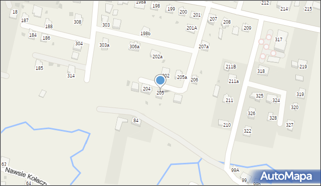Nawsie Kołaczyckie, Nawsie Kołaczyckie, 205, mapa Nawsie Kołaczyckie