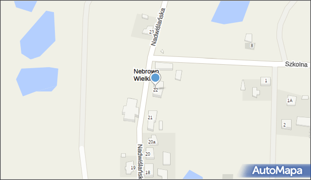 Nebrowo Wielkie, Nadwiślańska, 22, mapa Nebrowo Wielkie