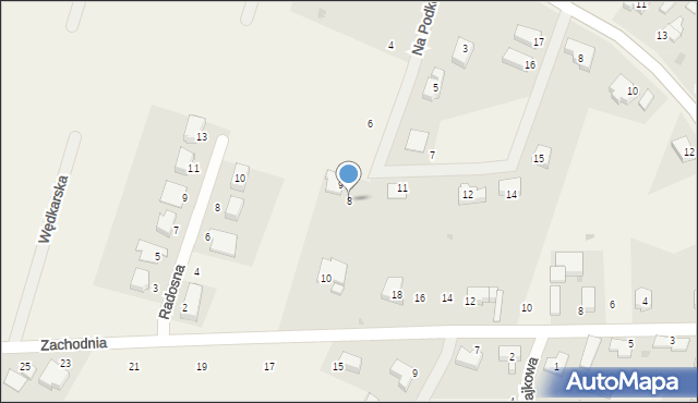 Nieciszów, Na Podkowie, 8, mapa Nieciszów