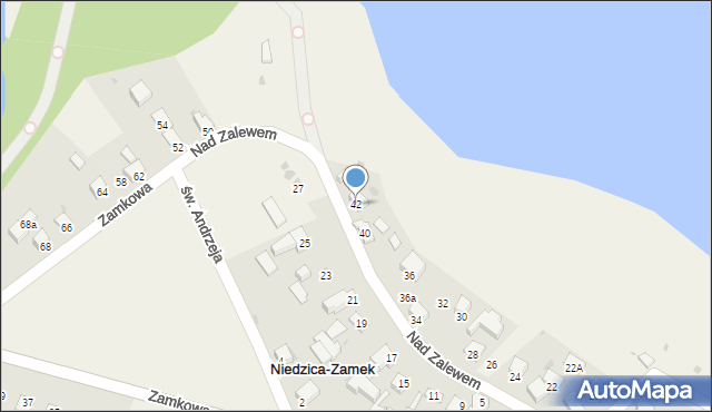 Niedzica-Zamek, Nad Zalewem, 42, mapa Niedzica-Zamek