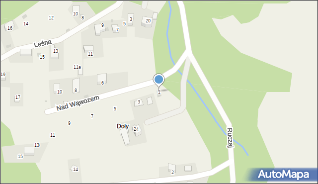 Nielepice, Nad Wąwozem, 1, mapa Nielepice