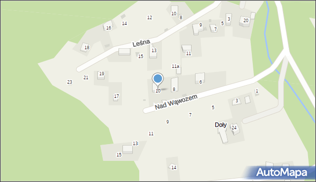 Nielepice, Nad Wąwozem, 10, mapa Nielepice