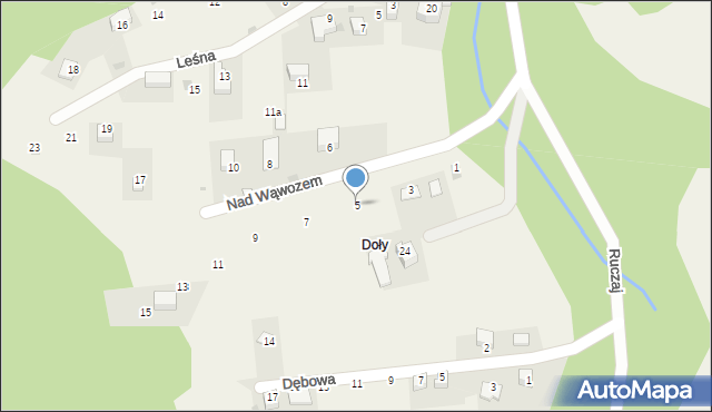 Nielepice, Nad Wąwozem, 5, mapa Nielepice