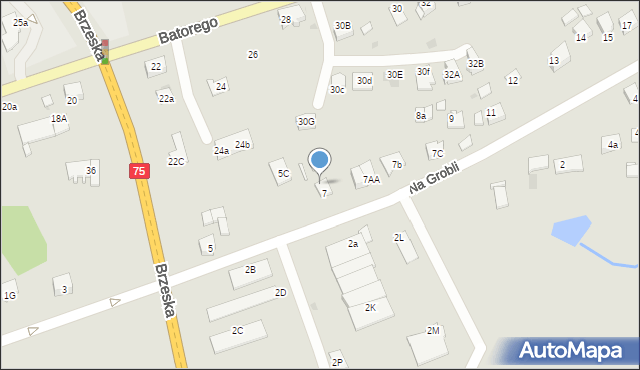 Niepołomice, Na Grobli, 7a, mapa Niepołomice