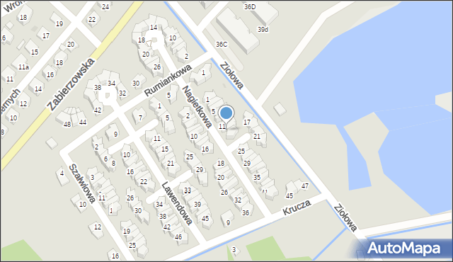 Niepołomice, Nagietkowa, 13, mapa Niepołomice