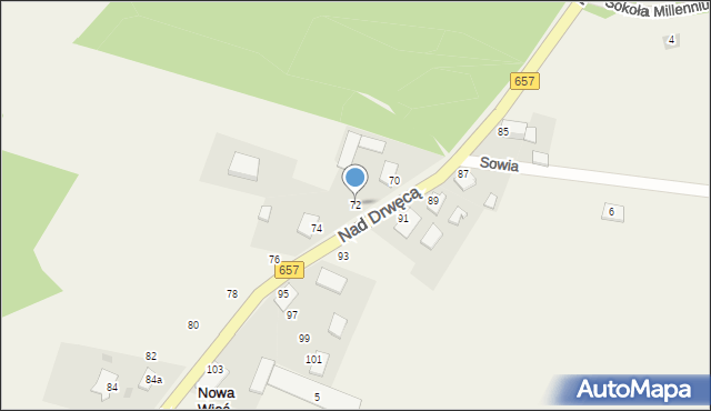 Nowa Wieś, Nad Drwęcą, 72, mapa Nowa Wieś