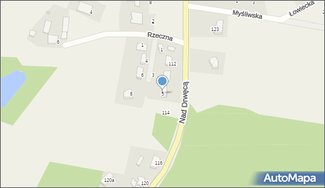 Nowa Wieś, Nad Potokiem, 5, mapa Nowa Wieś