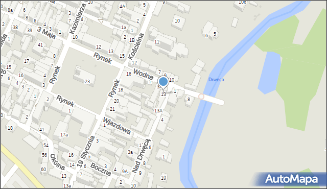 Nowe Miasto Lubawskie, Nad Drwęcą, 13, mapa Nowe Miasto Lubawskie
