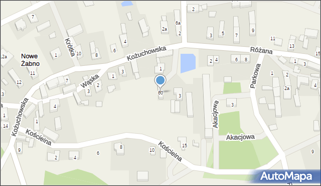 Nowe Żabno, Nad Stawem, 2, mapa Nowe Żabno