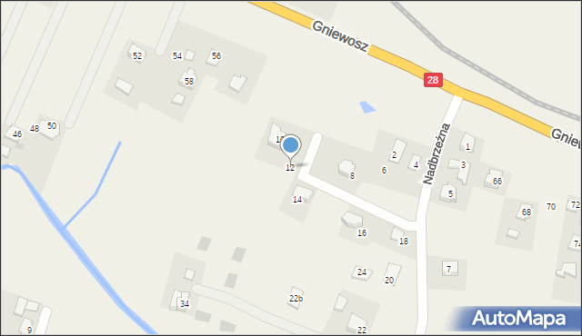 Nowosielce, Nadbrzeżna, 12, mapa Nowosielce