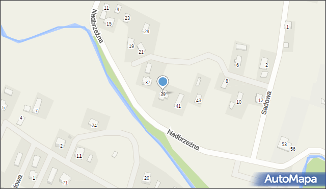 Nowosielce, Nadbrzeżna, 39, mapa Nowosielce