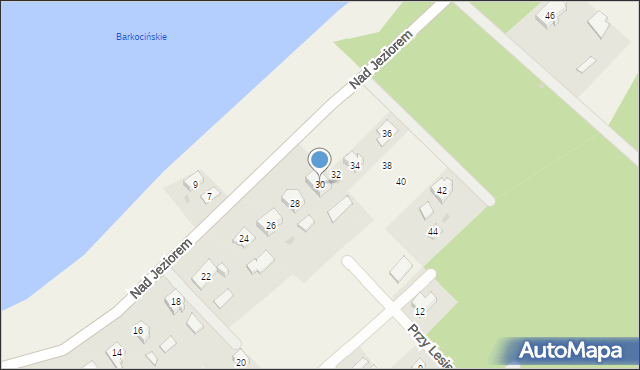 Nowy Barkoczyn, Nad Jeziorem, 30, mapa Nowy Barkoczyn